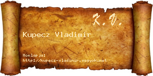 Kupecz Vladimir névjegykártya